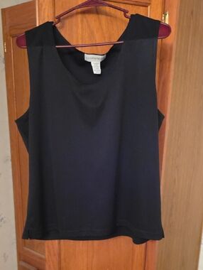 Sag Harbor Black Scoop Neck Sleeveless Tank